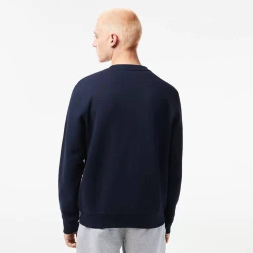 Lacoste Sweatshirts>Herren Jogger-Sweatshirt Aus Flanell Mit Logostreifen Navy Blau 166