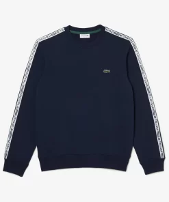 Lacoste Sweatshirts>Herren Jogger-Sweatshirt Aus Flanell Mit Logostreifen Navy Blau 166