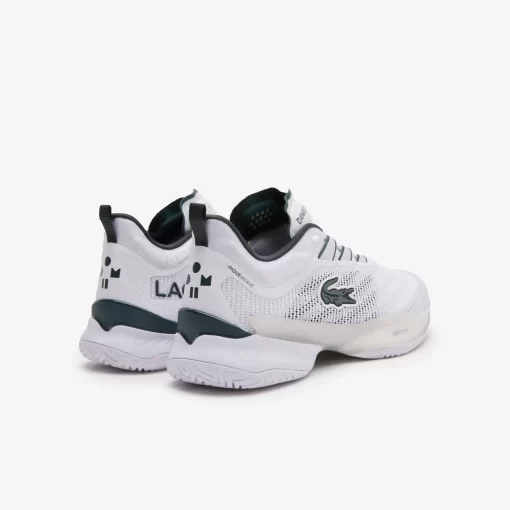 Lacoste Tennis>Herren Ag-Lt23 Tennis-Schuhe Aus Funktionellem Pique White/Dark Green 1R5