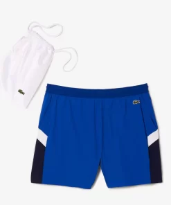 Lacoste Badebekleidung>Herren Badehose Aus Recyceltem Polyamid Mit Colourblock Blau / Navy Blau / Weis Cjl