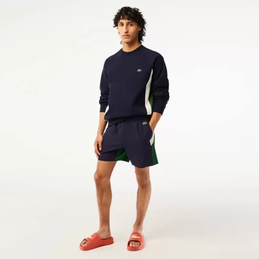 Lacoste Badebekleidung>Herren Badehose Aus Recyceltem Polyamid Mit Colourblock Navy Blau / Grun / Weis Yun