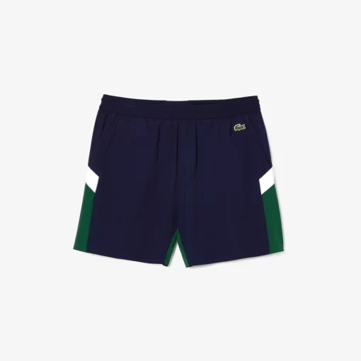 Lacoste Badebekleidung>Herren Badehose Aus Recyceltem Polyamid Mit Colourblock Navy Blau / Grun / Weis Yun