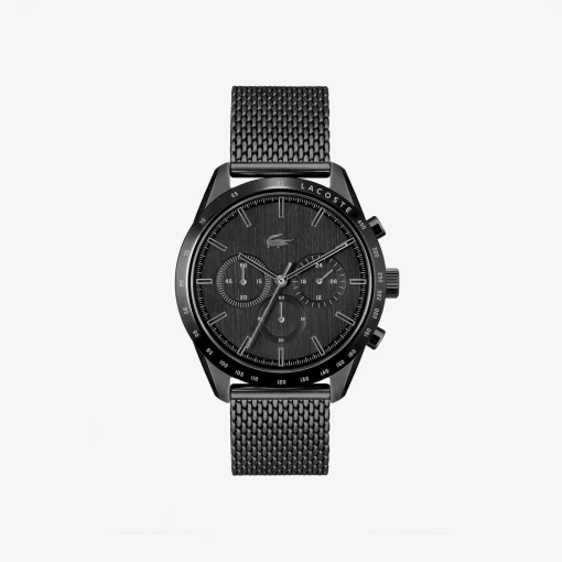 Lacoste Uhren>Herren Chronograph Boston Aus Schwarzem Edelstahl Schwarz 000