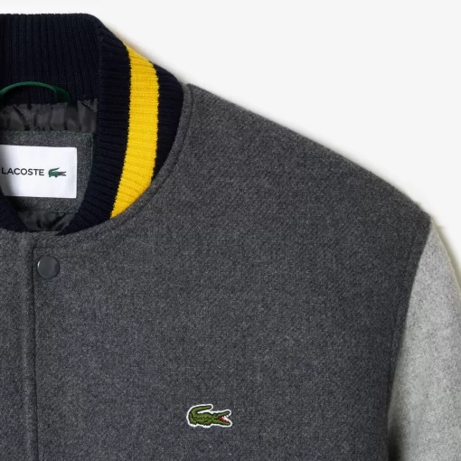 Lacoste Jacken & Mäntel>Herren Collegejacke Aus Wollmischung Mit Colourblock Weis Qiv