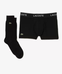 Lacoste Unterwäsche & Loungewear>Herren Geschenkset Mit Trunks Und Socken Schwarz 031