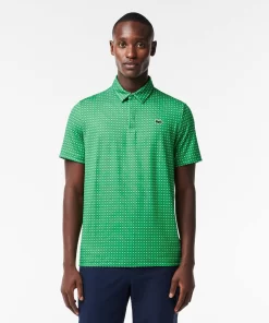 Lacoste Golf>Herren Golf Poloshirt Aus Recyceltem Polyester Grun / Weis Qbi