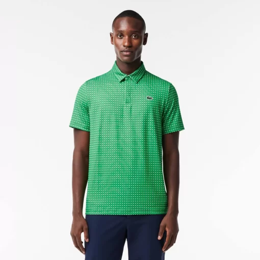 Lacoste Golf>Herren Golf Poloshirt Aus Recyceltem Polyester Grun / Weis Qbi