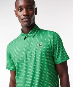 Lacoste Golf>Herren Golf Poloshirt Aus Recyceltem Polyester Grun / Weis Qbi