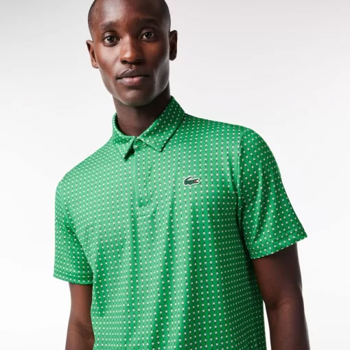 Lacoste Golf>Herren Golf Poloshirt Aus Recyceltem Polyester Grun / Weis Qbi