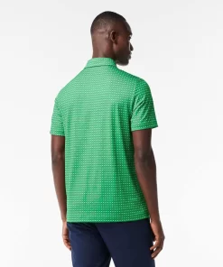 Lacoste Golf>Herren Golf Poloshirt Aus Recyceltem Polyester Grun / Weis Qbi