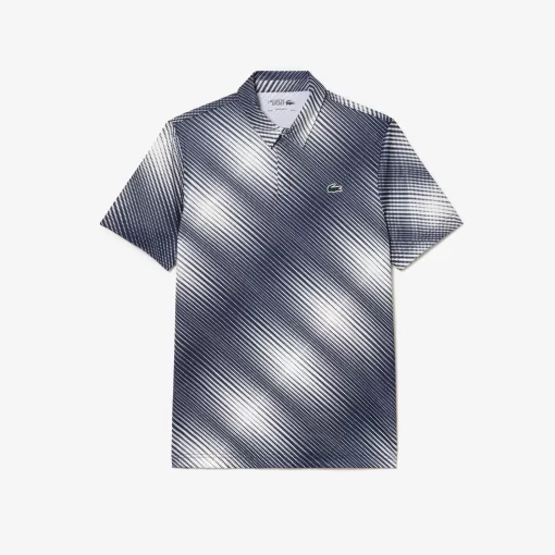 Lacoste Golf>Herren Golf Poloshirt Aus Recyceltem Polyester Weis / Navy Blau Ev0