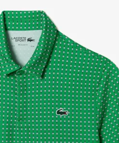 Lacoste Golf>Herren Golf Poloshirt Aus Recyceltem Polyester Grun / Weis Qbi