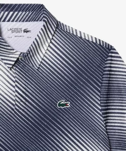 Lacoste Golf>Herren Golf Poloshirt Aus Recyceltem Polyester Weis / Navy Blau Ev0