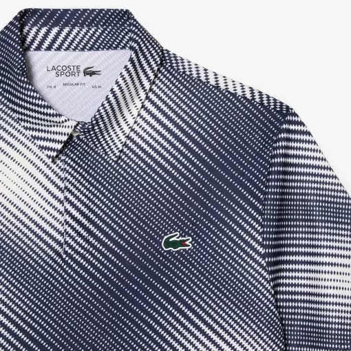 Lacoste Golf>Herren Golf Poloshirt Aus Recyceltem Polyester Weis / Navy Blau Ev0