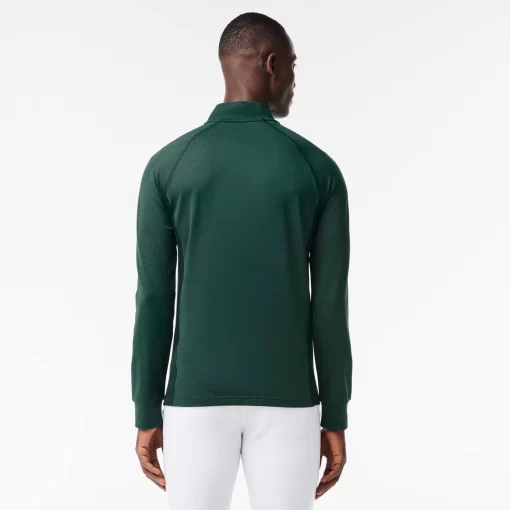 Lacoste Golf>Herren Golf Sweatshirt Mit Rundhals Mit Einsatz Dunkelgrun / Grun Rib