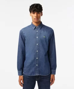 Lacoste Hemden>Herren Hemd Aus Bio-Denim-Baumwolle Blau Cdz