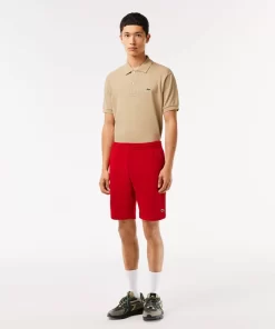 Lacoste Hosen & Shorts>Herren Jogger Shorts Aus Aufgerautem Bio-Baumwoll-Fleece Rot 240