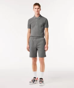 Lacoste Hosen & Shorts>Herren Jogger Shorts Aus Aufgerautem Bio-Baumwoll-Fleece Dunkelgrau E8G