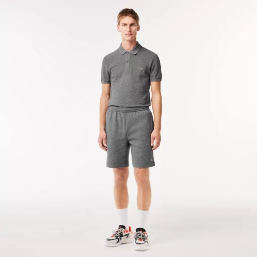 Lacoste Hosen & Shorts>Herren Jogger Shorts Aus Aufgerautem Bio-Baumwoll-Fleece Dunkelgrau E8G