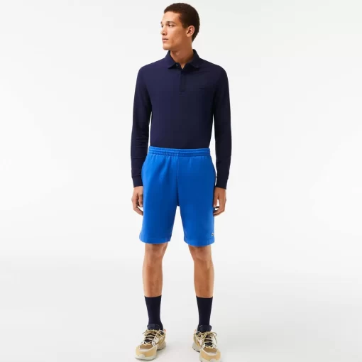 Lacoste Hosen & Shorts>Herren Jogger Shorts Aus Aufgerautem Bio-Baumwoll-Fleece Konigsblau Kxb