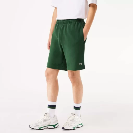 Lacoste Hosen & Shorts>Herren Jogger Shorts Aus Aufgerautem Bio-Baumwoll-Fleece Grun 132