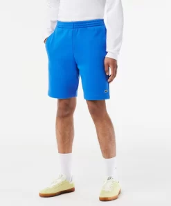 Lacoste Hosen & Shorts>Herren Jogger Shorts Aus Aufgerautem Bio-Baumwoll-Fleece Blau Siy