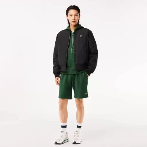 Lacoste Hosen & Shorts>Herren Jogger Shorts Aus Aufgerautem Bio-Baumwoll-Fleece Grun 132