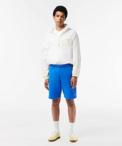 Lacoste Hosen & Shorts>Herren Jogger Shorts Aus Aufgerautem Bio-Baumwoll-Fleece Blau Siy