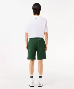 Lacoste Hosen & Shorts>Herren Jogger Shorts Aus Aufgerautem Bio-Baumwoll-Fleece Grun 132