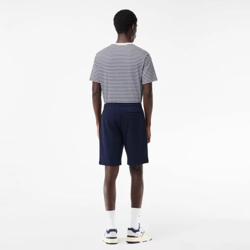 Lacoste Hosen & Shorts>Herren Jogger Shorts Aus Aufgerautem Bio-Baumwoll-Fleece Navy Blau 166