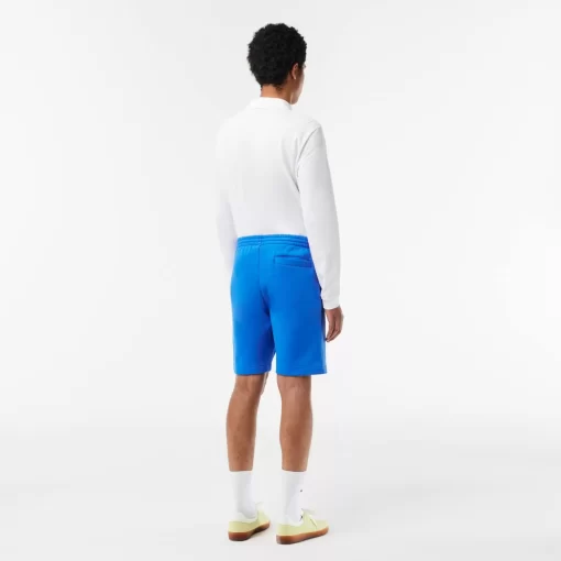 Lacoste Hosen & Shorts>Herren Jogger Shorts Aus Aufgerautem Bio-Baumwoll-Fleece Blau Siy