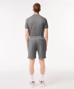 Lacoste Hosen & Shorts>Herren Jogger Shorts Aus Aufgerautem Bio-Baumwoll-Fleece Dunkelgrau E8G