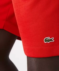 Lacoste Hosen & Shorts>Herren Jogger Shorts Aus Aufgerautem Bio-Baumwoll-Fleece Rot 240