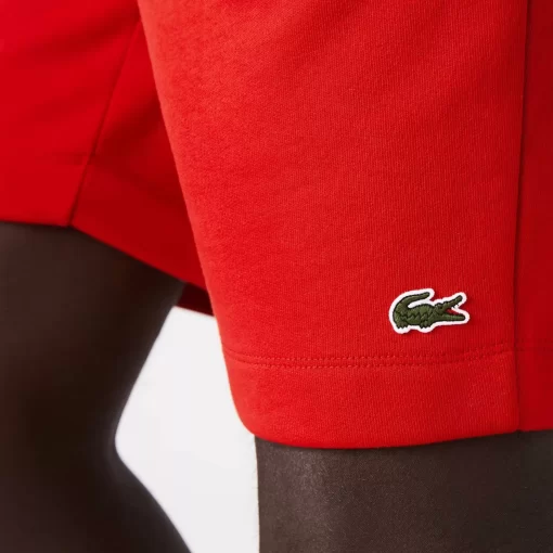 Lacoste Hosen & Shorts>Herren Jogger Shorts Aus Aufgerautem Bio-Baumwoll-Fleece Rot 240