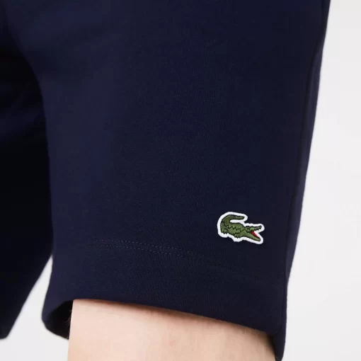 Lacoste Hosen & Shorts>Herren Jogger Shorts Aus Aufgerautem Bio-Baumwoll-Fleece Navy Blau 166