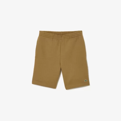 Lacoste Hosen & Shorts>Herren Jogger Shorts Aus Aufgerautem Bio-Baumwoll-Fleece Braun Six