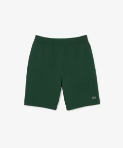 Lacoste Hosen & Shorts>Herren Jogger Shorts Aus Aufgerautem Bio-Baumwoll-Fleece Grun 132