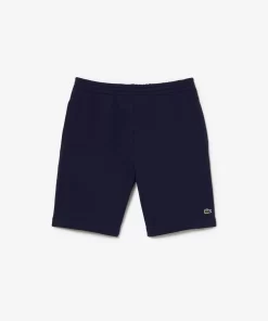 Lacoste Hosen & Shorts>Herren Jogger Shorts Aus Aufgerautem Bio-Baumwoll-Fleece Navy Blau 166