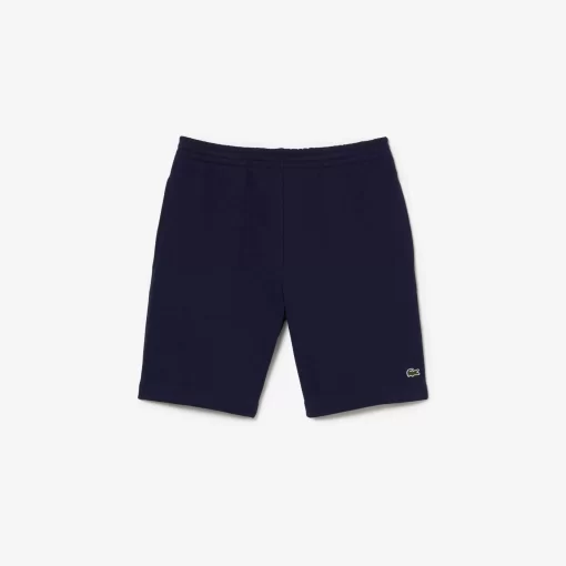 Lacoste Hosen & Shorts>Herren Jogger Shorts Aus Aufgerautem Bio-Baumwoll-Fleece Navy Blau 166