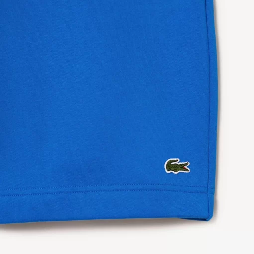 Lacoste Hosen & Shorts>Herren Jogger Shorts Aus Aufgerautem Bio-Baumwoll-Fleece Blau Siy