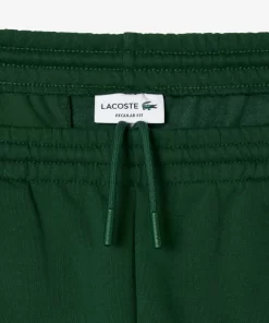 Lacoste Hosen & Shorts>Herren Jogger Shorts Aus Aufgerautem Bio-Baumwoll-Fleece Grun 132