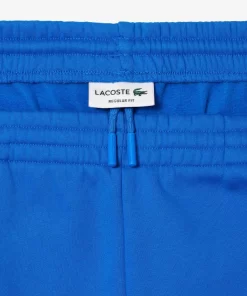 Lacoste Hosen & Shorts>Herren Jogger Shorts Aus Aufgerautem Bio-Baumwoll-Fleece Blau Siy