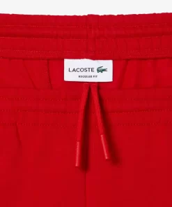 Lacoste Hosen & Shorts>Herren Jogger Shorts Aus Aufgerautem Bio-Baumwoll-Fleece Rot 240