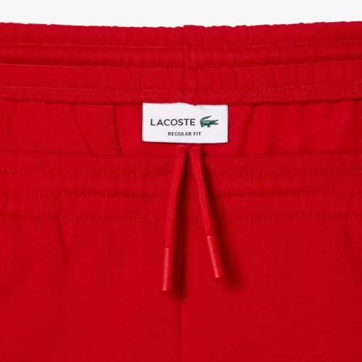 Lacoste Hosen & Shorts>Herren Jogger Shorts Aus Aufgerautem Bio-Baumwoll-Fleece Rot 240