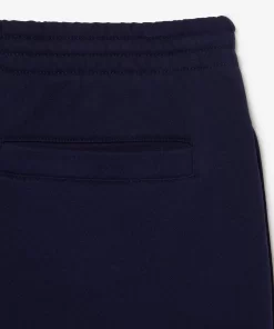 Lacoste Hosen & Shorts>Herren Jogger Shorts Aus Aufgerautem Bio-Baumwoll-Fleece Navy Blau 166