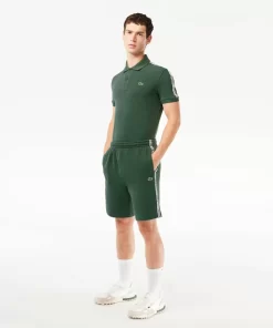 Lacoste Hosen & Shorts>Herren Jogger Shorts Aus Baumwoll-Flanell Dunkelgrun Smi