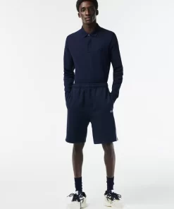 Lacoste Hosen & Shorts>Herren Jogger Shorts Aus Baumwoll-Flanell Navy Blau 166