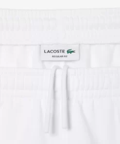 Lacoste Hosen & Shorts>Herren Jogger Shorts Aus Baumwoll-Flanell Weis 001