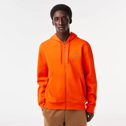 Lacoste Sweatshirts>Herren Jogger-Sweatshirt Mit Kangurutasche Aus Fleece Orange Sji