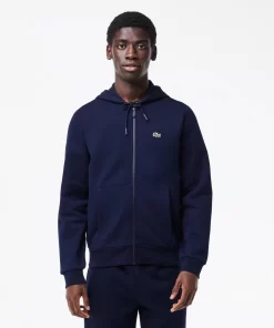 Lacoste Sweatshirts>Herren Jogger-Sweatshirt Mit Kangurutasche Aus Fleece Navy Blau 166